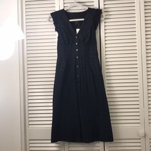 JCrew Black Eyelet Dress, Size 4P, NWT